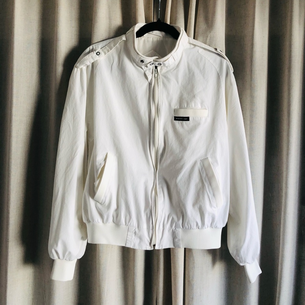 Members Only White Bomber Jacket